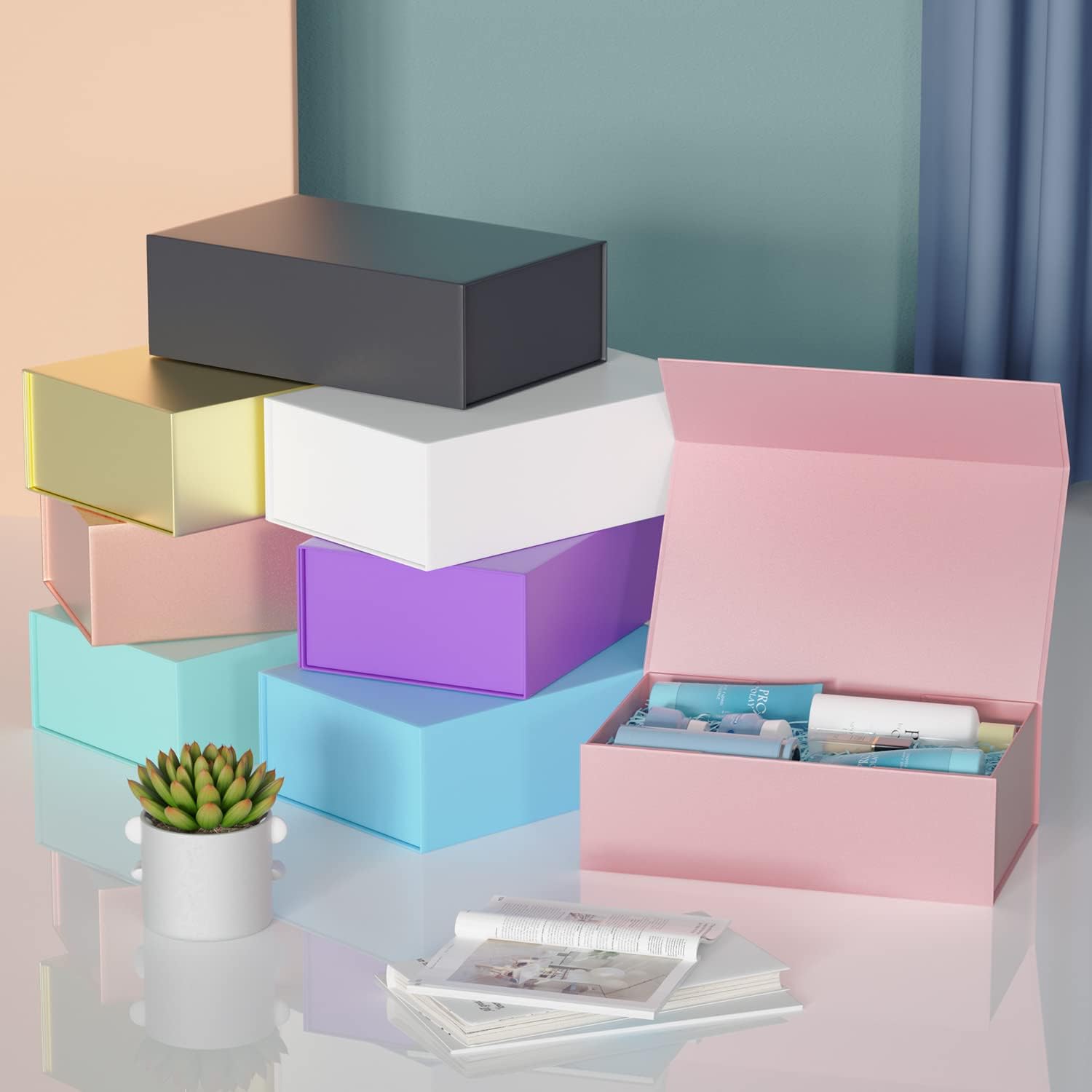 Customizable Logo Magnetic Book Box Candle and Perfume Magnetic Closure Packaging Box