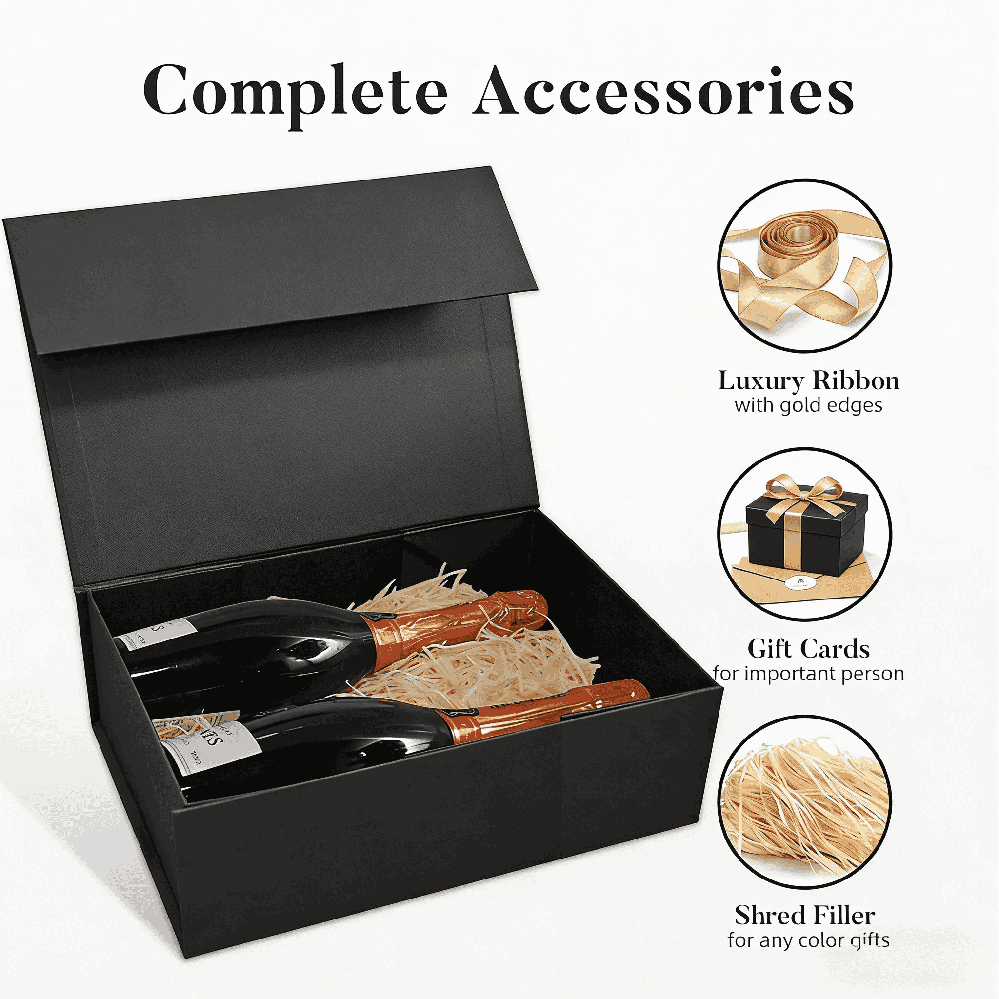 Custom Printing Logo Rigid Cardboard Foldable Paper Folding Packaging Boxes Black Magnetic Gift Box
