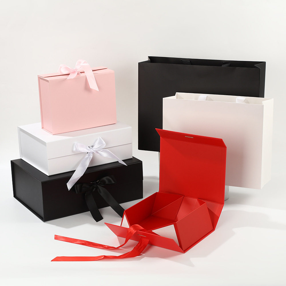 Quick Customization Magnetic Bow Lid Rigid Gift Box Recyclable Handmade for Candle Holiday Gifting