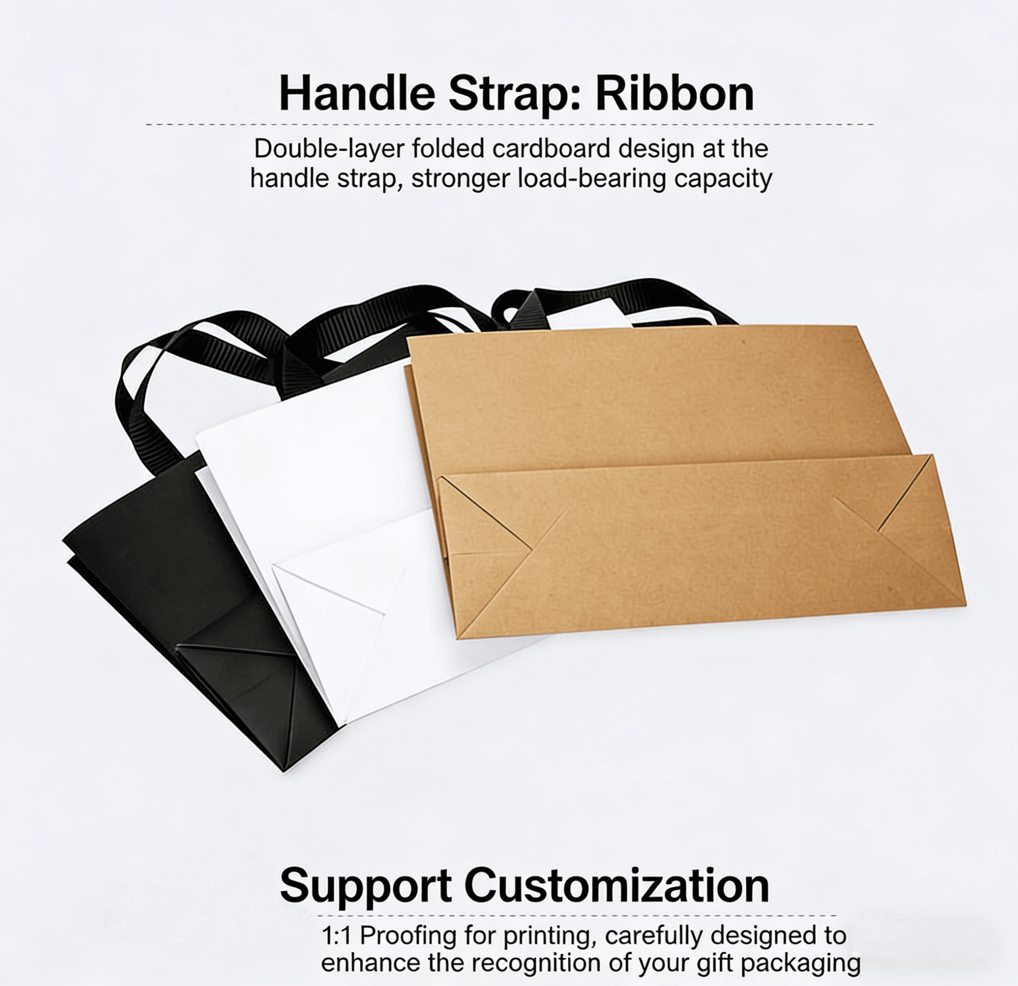 Custom Printed Kraft Paper Gift Bags for Ecommerce Packaging and Retail Store Supplies