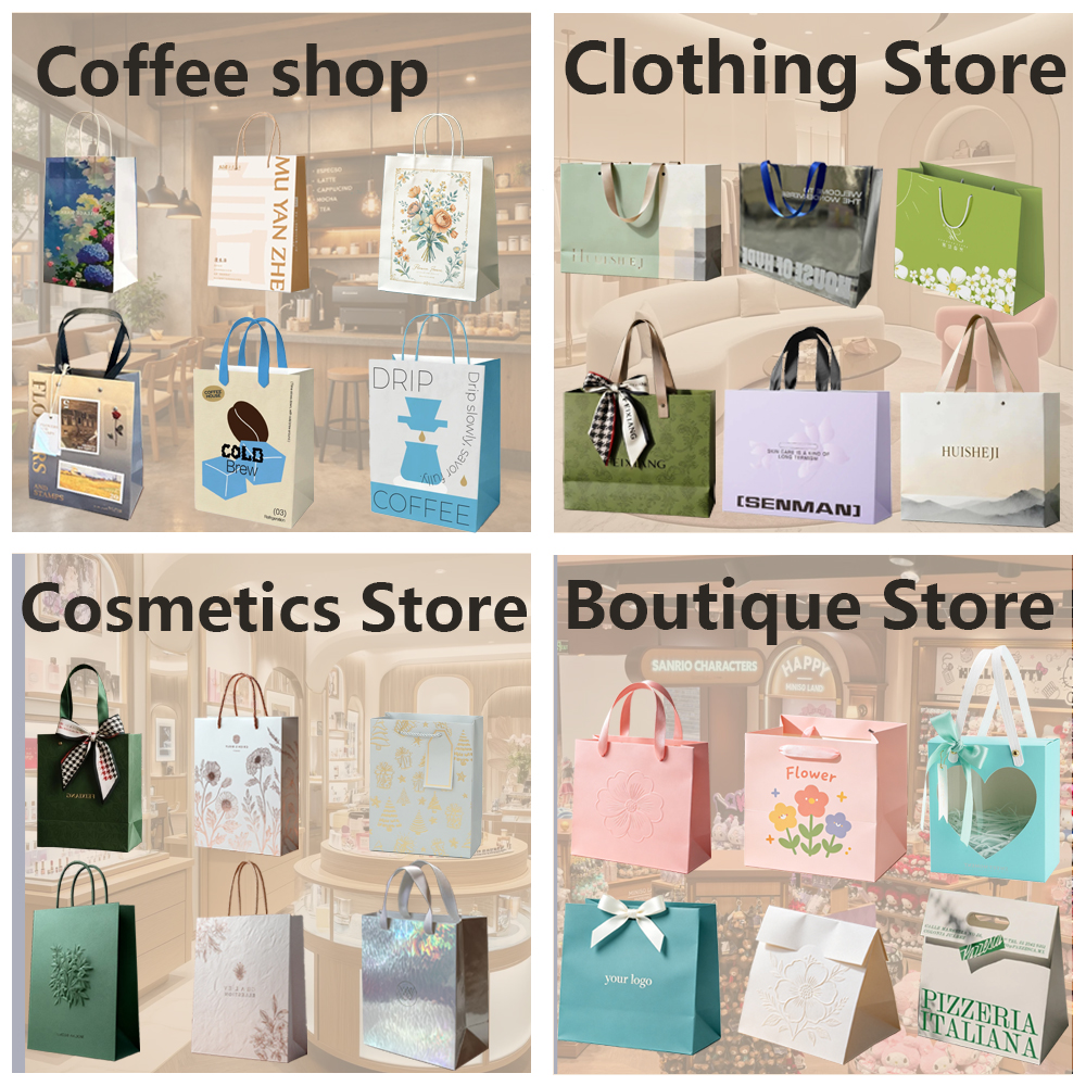 Custom Recyclable Flower Bouquet Paper Packaging Bags for Florist Gift and Luxury Retail Packaging