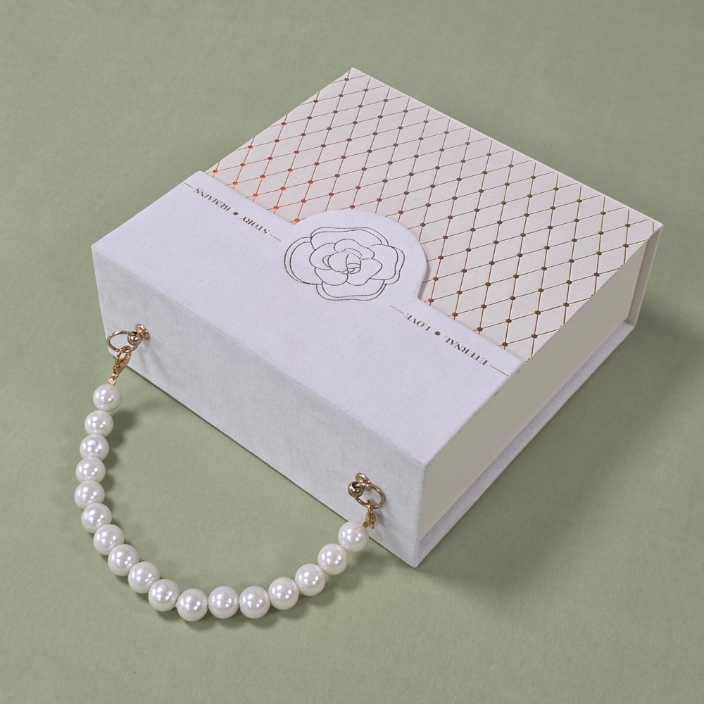 OEM Factory Custom Luxury Jewelry Gift Box Magnetic Rigid Paper Packaging with Pearl Handle