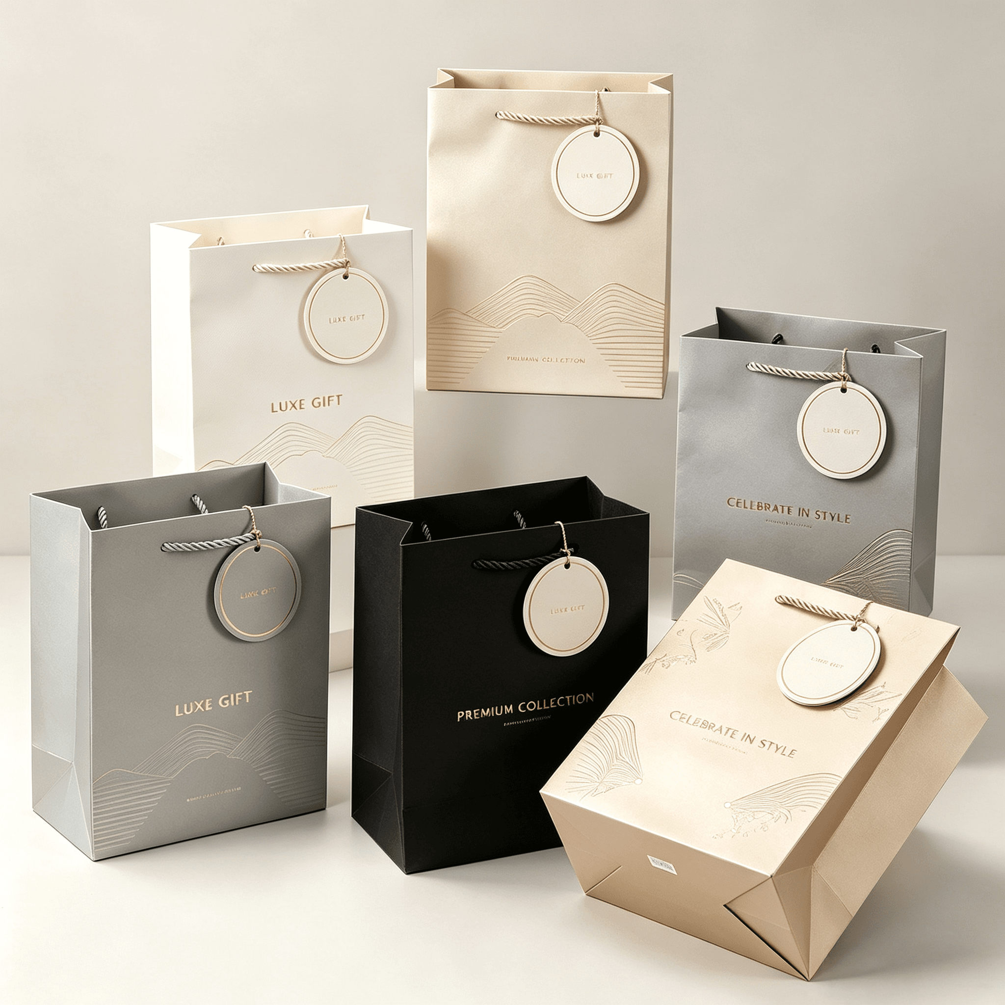 Custom Luxury Paper Bags for Gifts – FSC-Certified, Vegan Adhesives, Wholesale from Factory