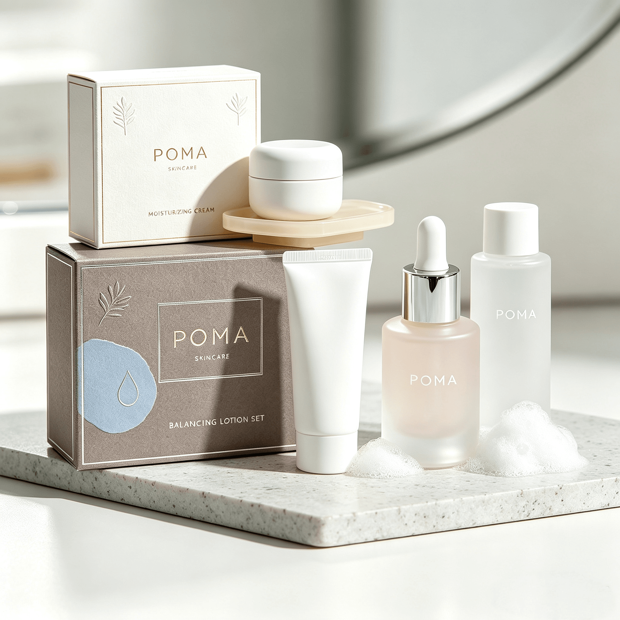 POMA SKINCARE Boxes – Premium Packaging for Balancing Lotion & Skincare Essentials