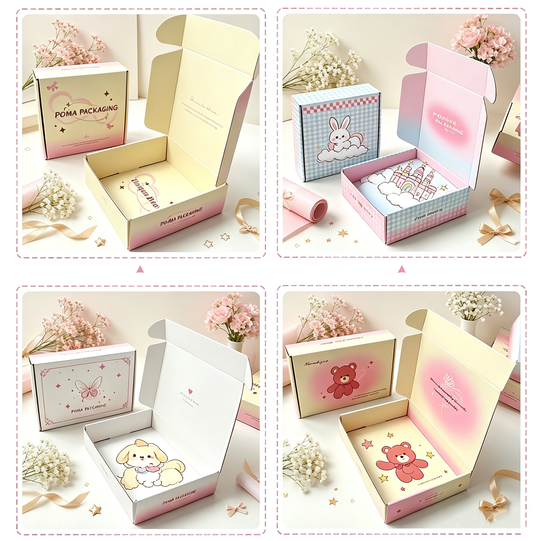 Custom Pink Printed Corrugated Mailer Box for Beauty Gift Subscription and E-commerce Packaging