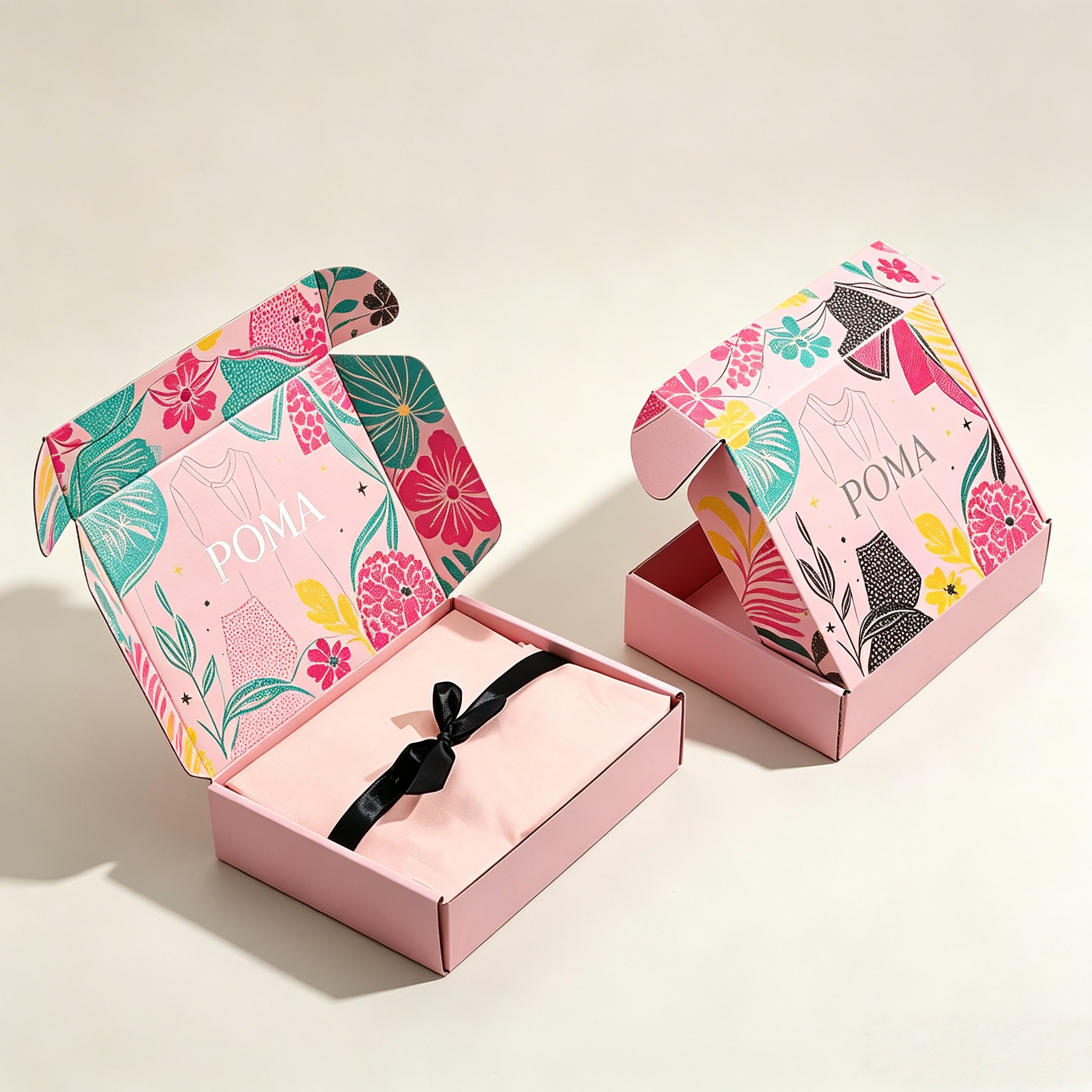 Custom Printed Pink Corrugated Airplane Box for Clothing Gift and E-commerce Packaging