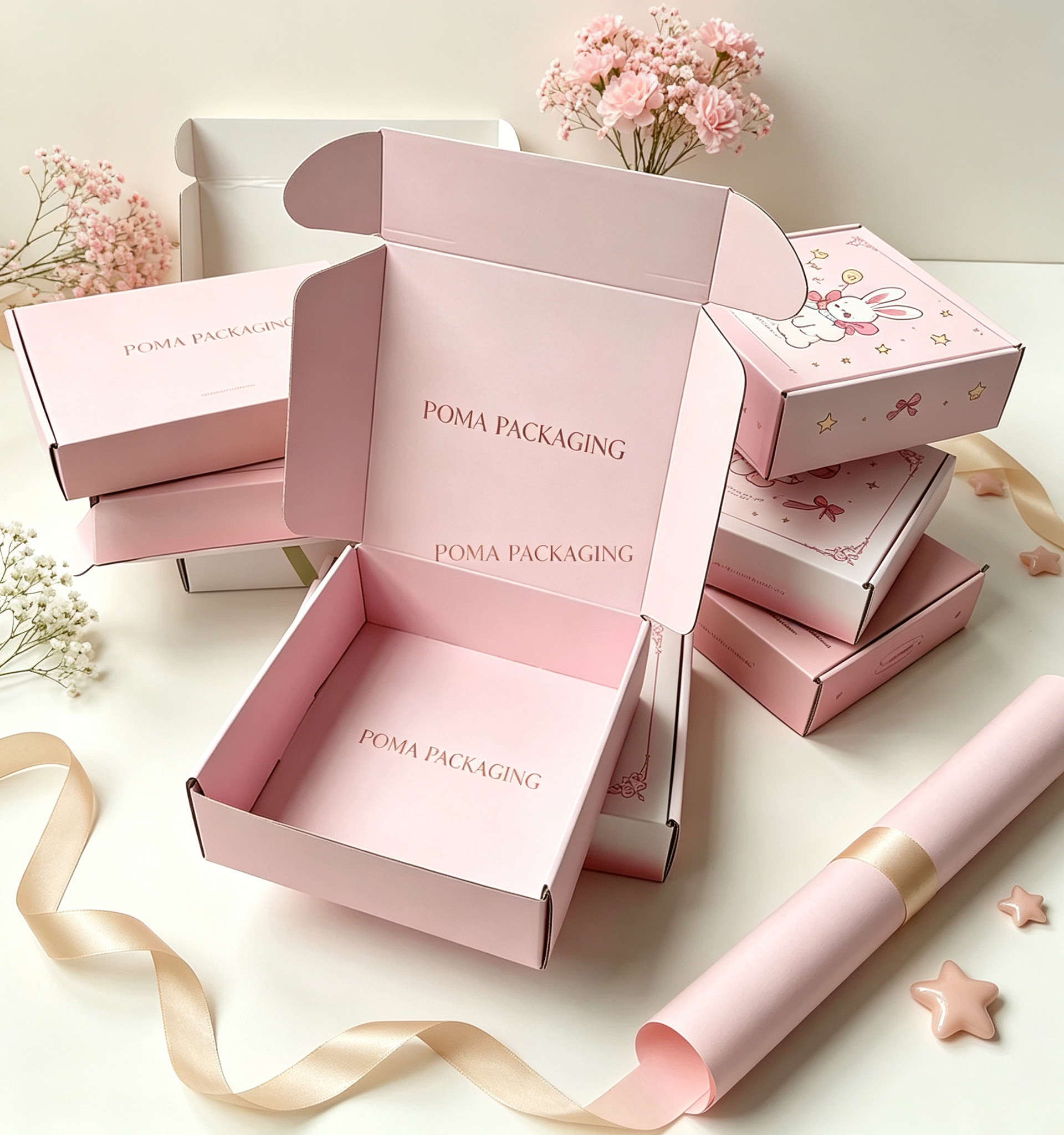 Custom Printed Pink Corrugated Airplane Box for Clothing Gift and E-commerce Packaging
